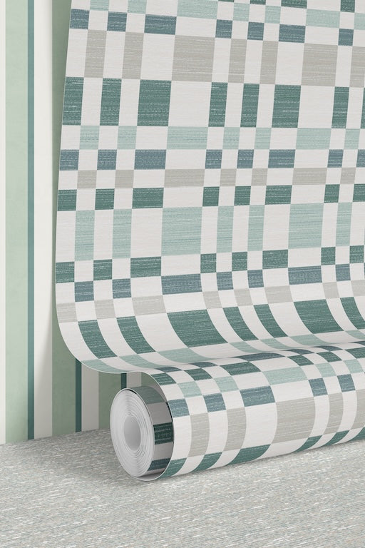 Bergan Green/Natural Wallpaper - Wallpaper Inn 