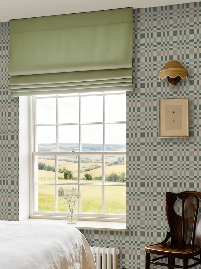 Bergan Green/Natural Wallpaper - Wallpaper Inn 