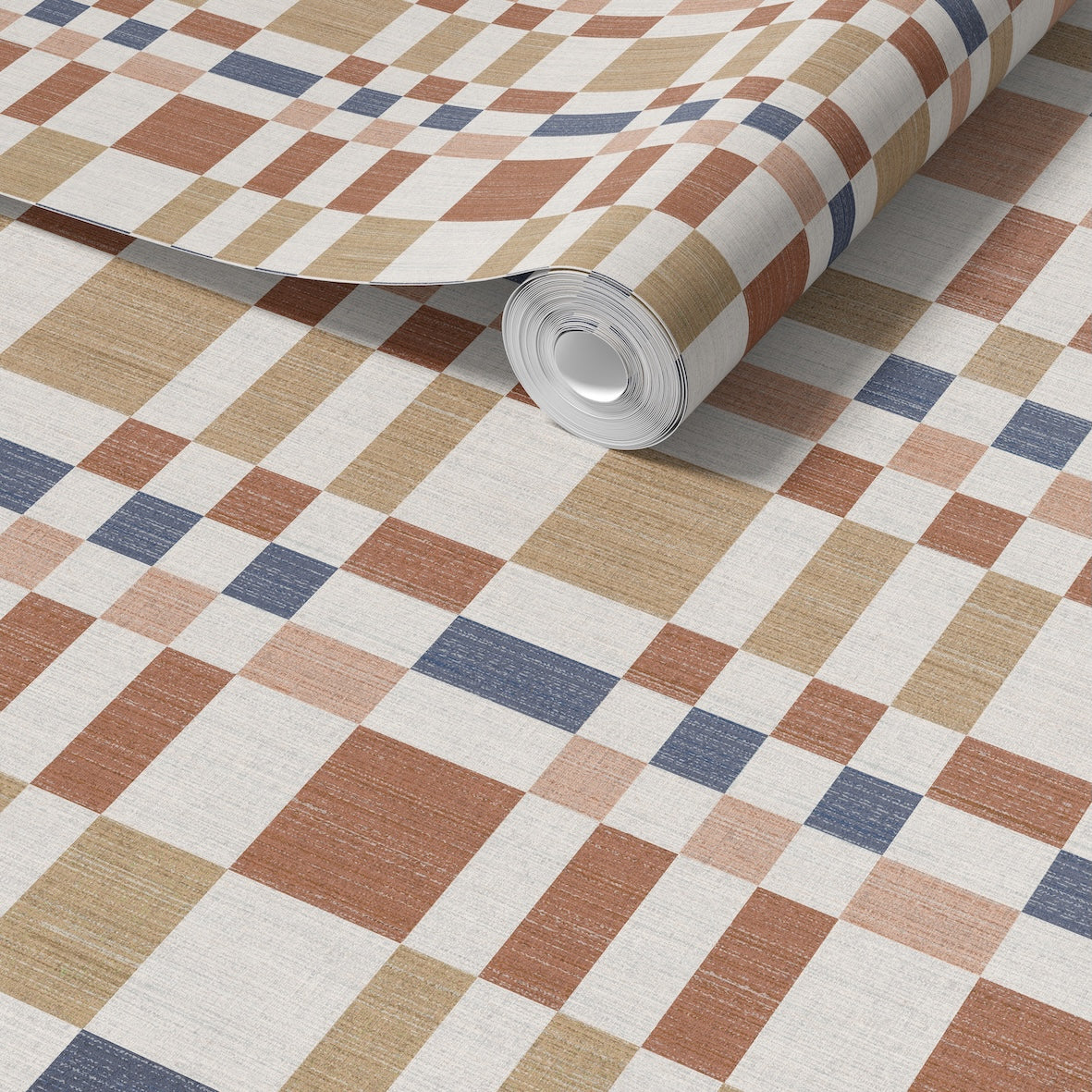 Beran Terracotta/Denim Wallpaper