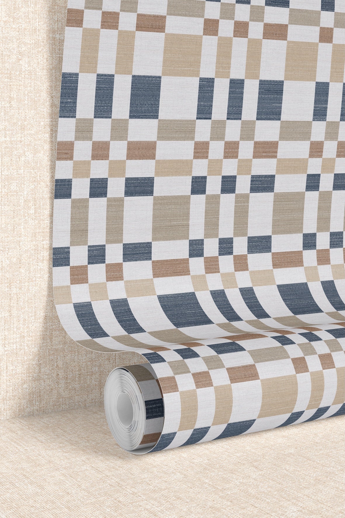 Beran Navy/Natural Wallpaper