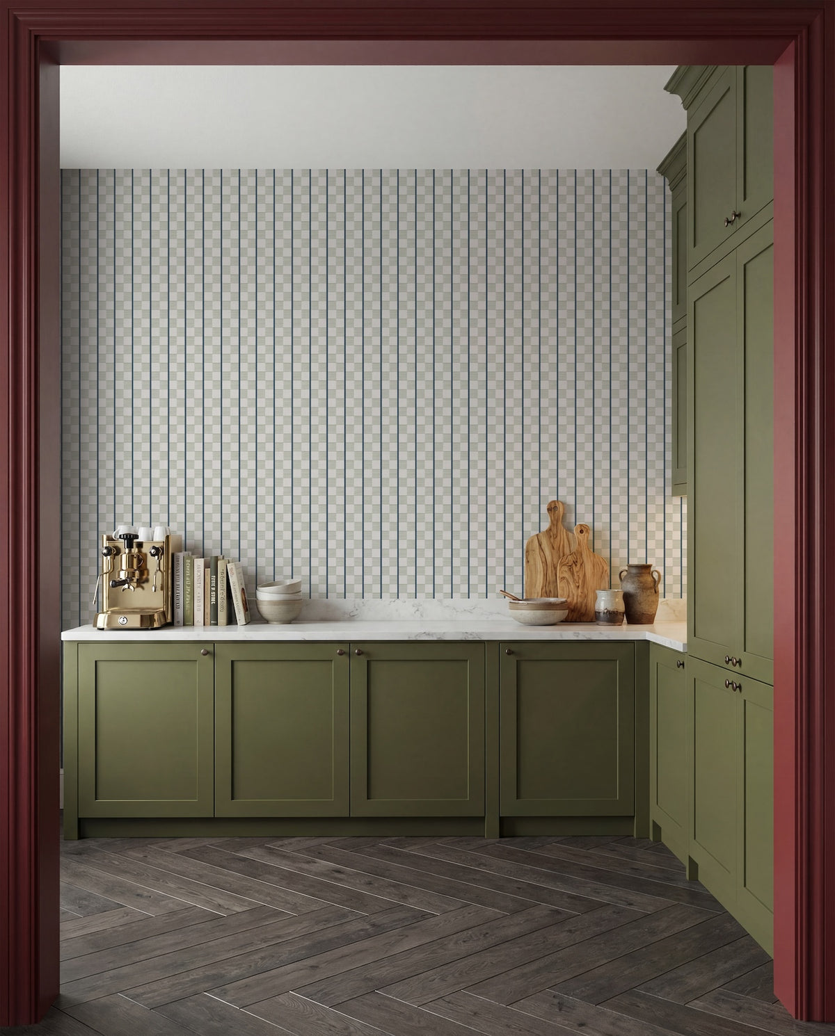 Ponty Olive Wallpaper