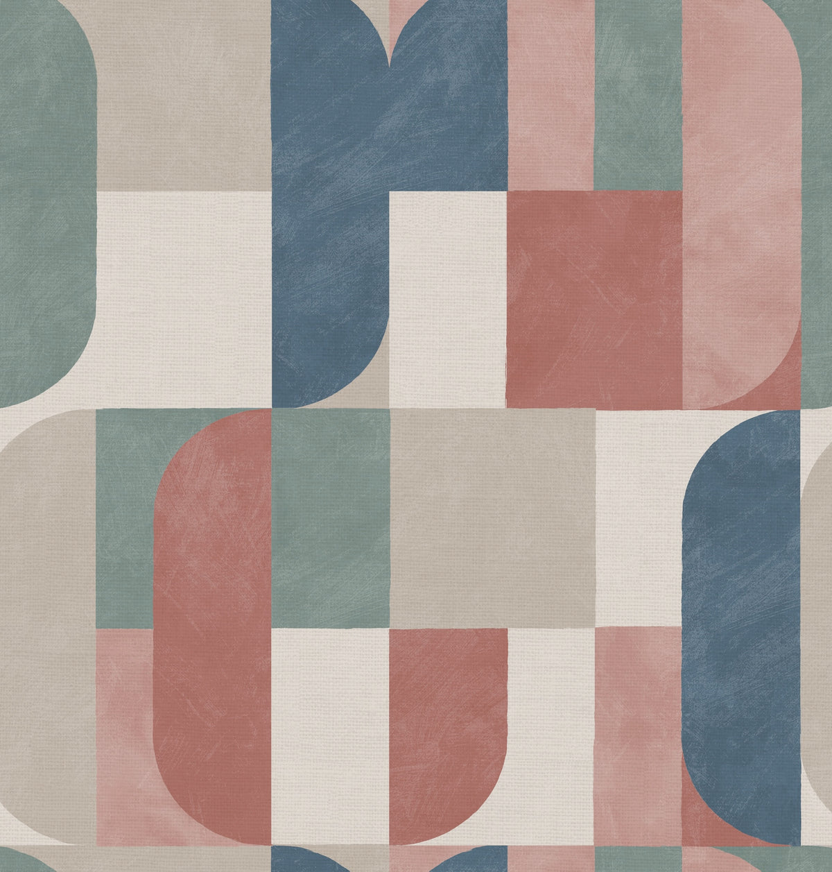 Atton Salmon/Teal Wallpaper