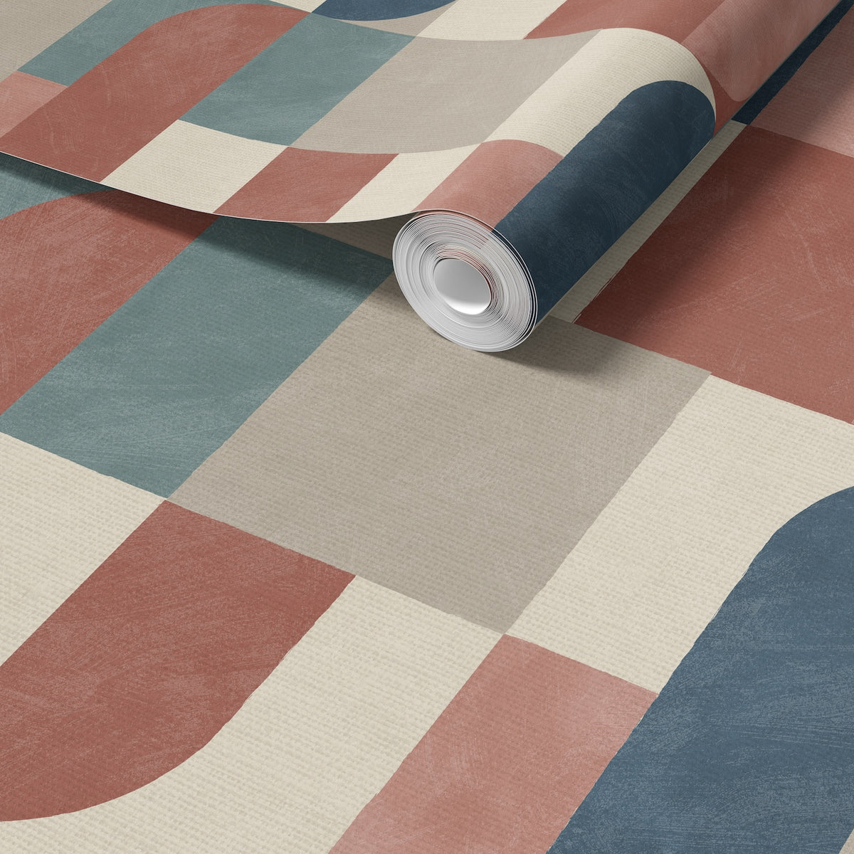 Atton Salmon/Teal Wallpaper