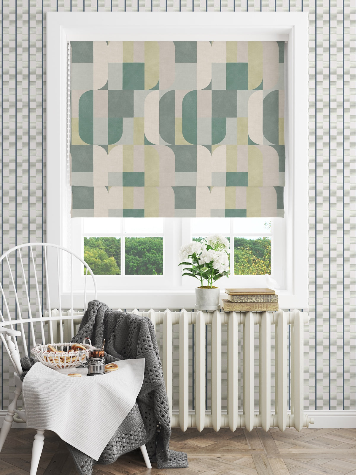 Atton Green/Natural Fabric