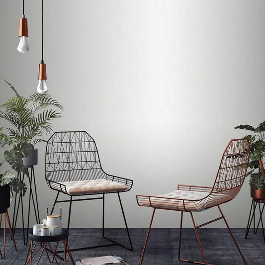 Hessian - White Wallpaper