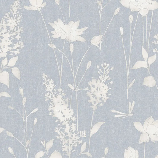 Dragonfly Garden Chalk Blue Wallpaper Inn