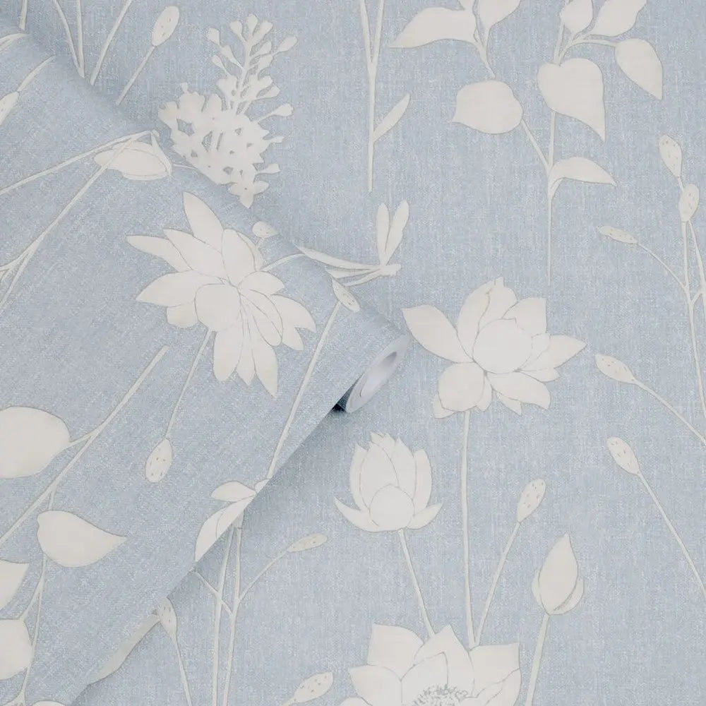 Dragonfly Garden Chalk Blue Wallpaper Inn