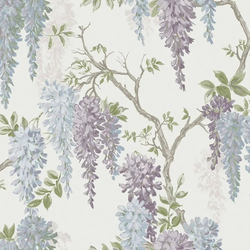 Wisteria Garden Pale Iris Wallpaper Wallpaper Inn