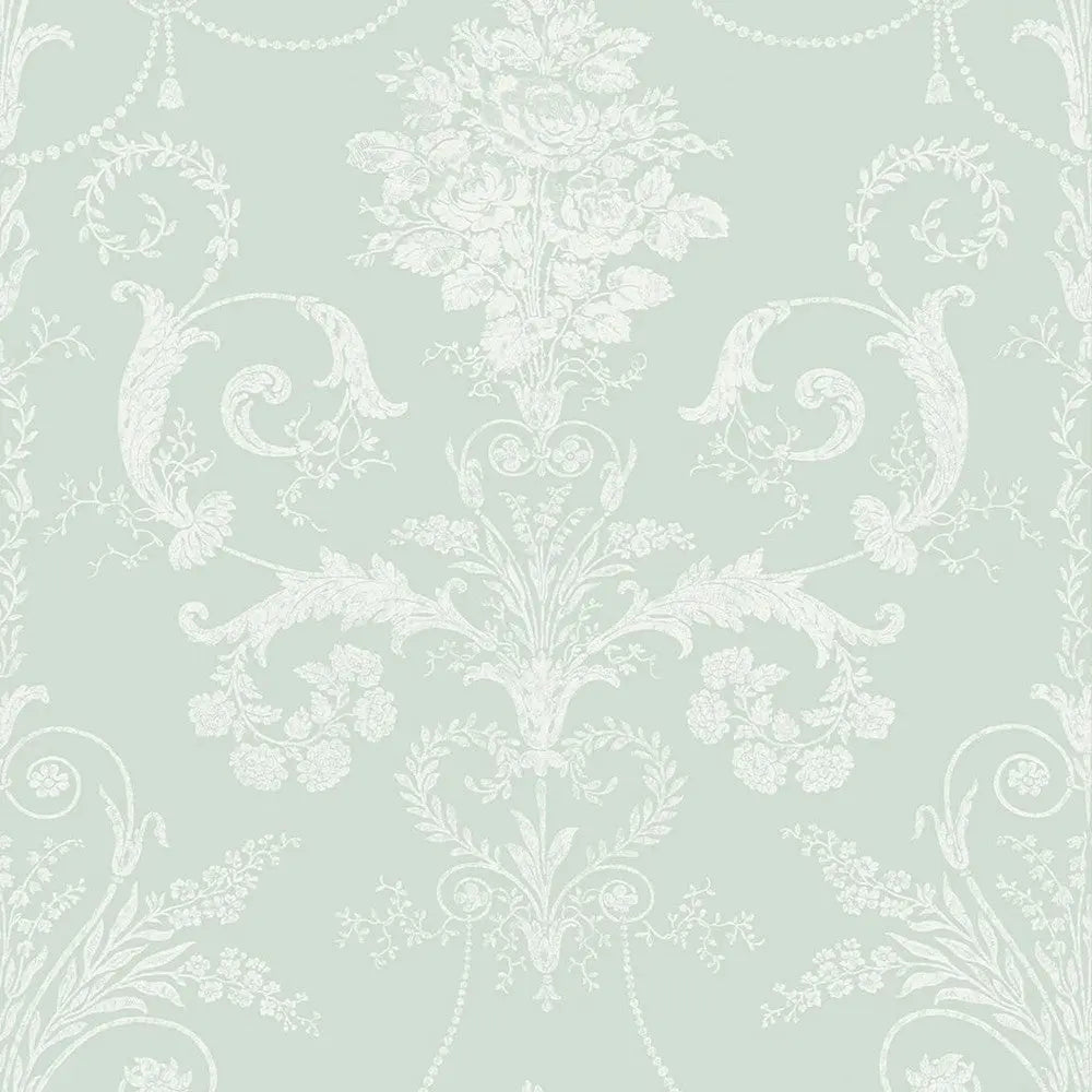 Josette Metallic Duck Egg Wallpaper Inn