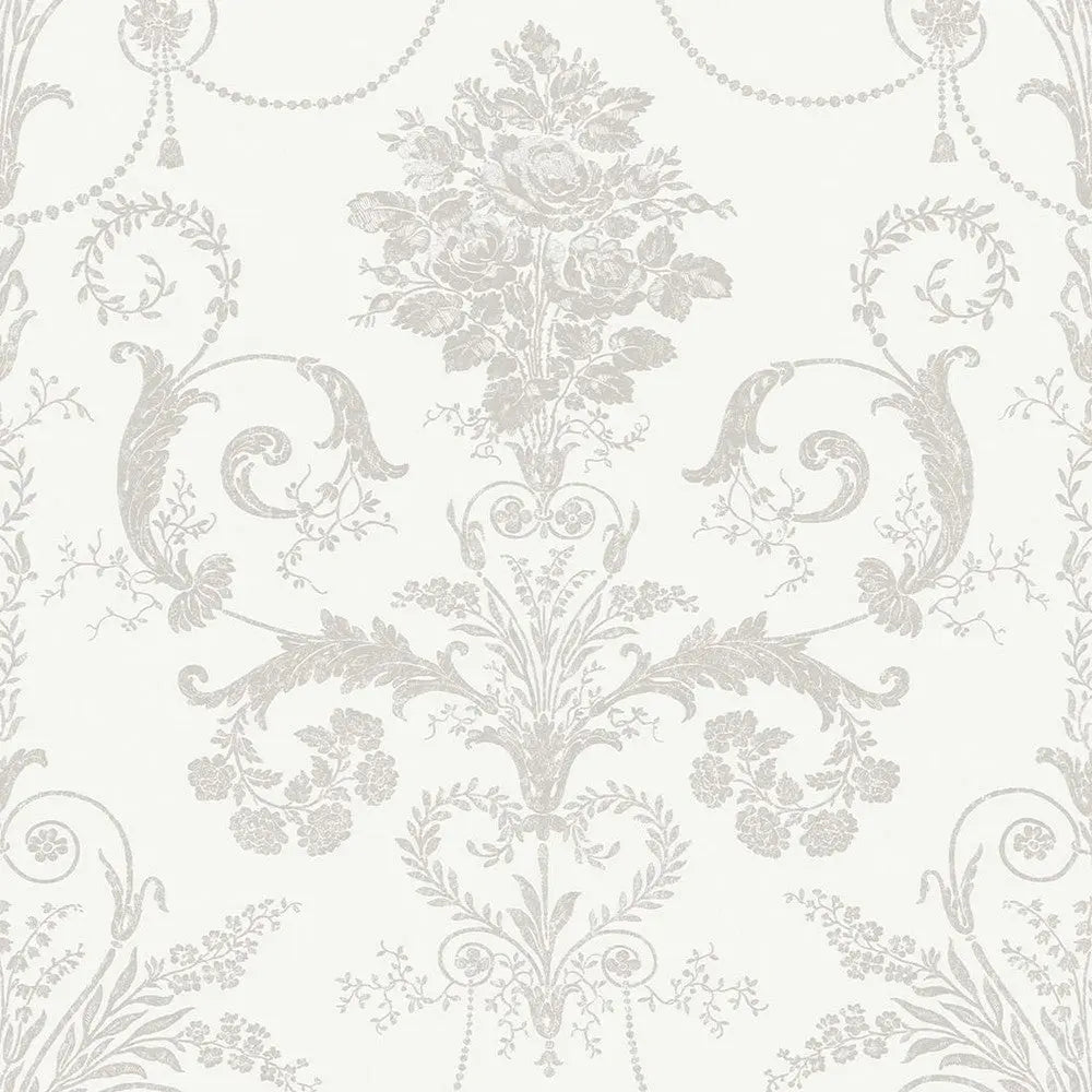 Josette Dove Grey / White Wallpaper Wallpaper Inn