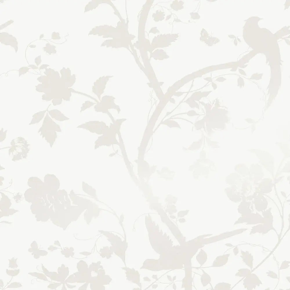 Oriental Garden Pearlescent White Wallpaper Wallpaper Inn