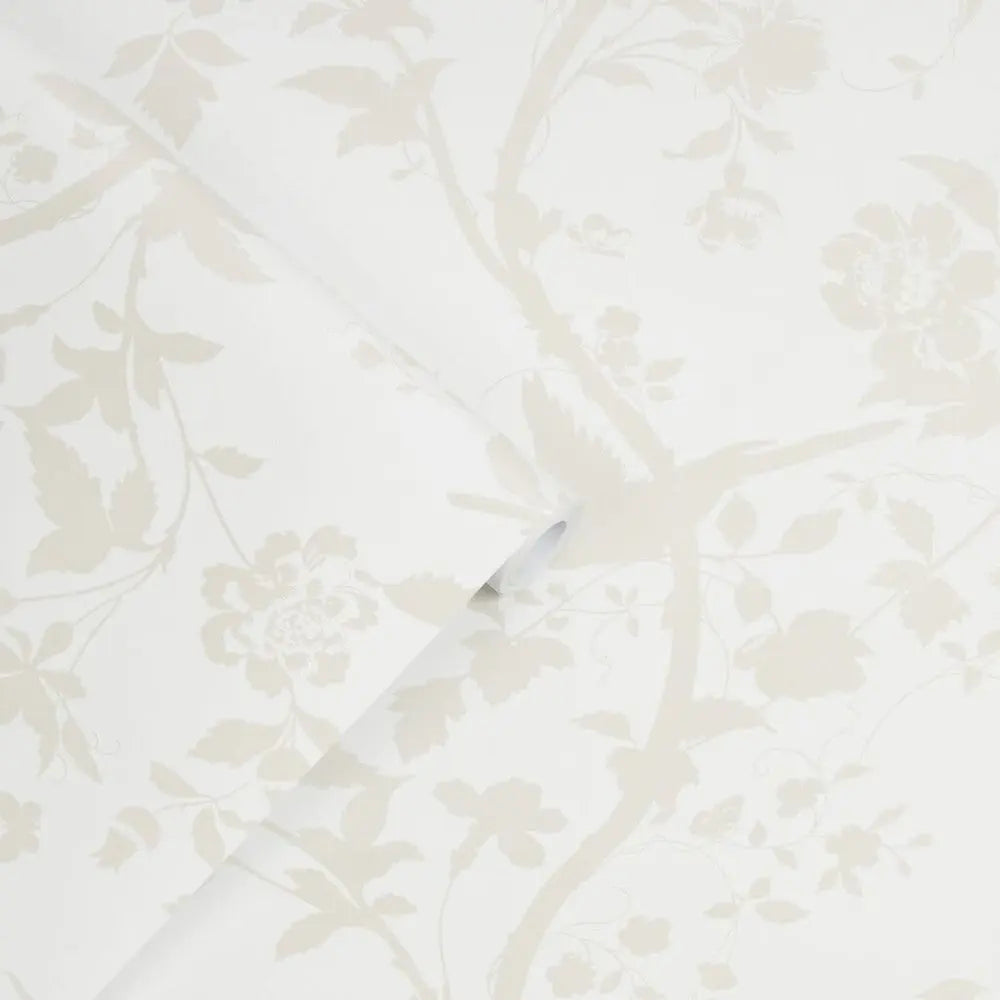 Oriental Garden Pearlescent White Wallpaper Wallpaper Inn