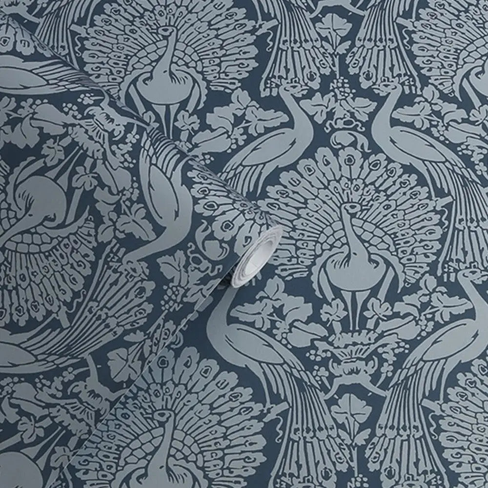 Peacock Damask Wallpaper Wallpaper Inn