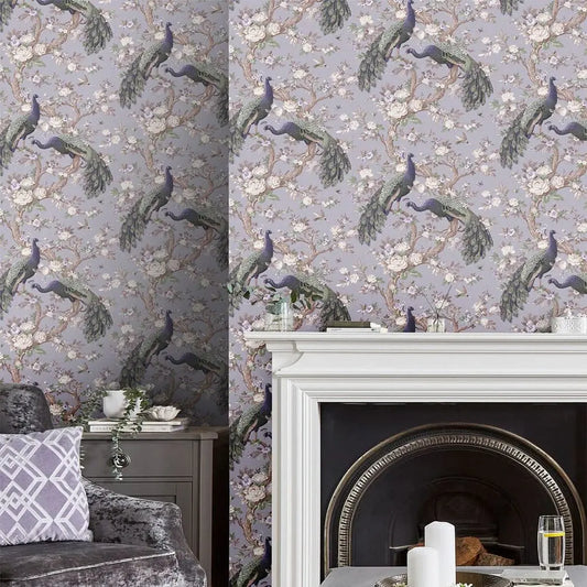 Belvedere Pale Iris Wallpaper Wallpaper Inn