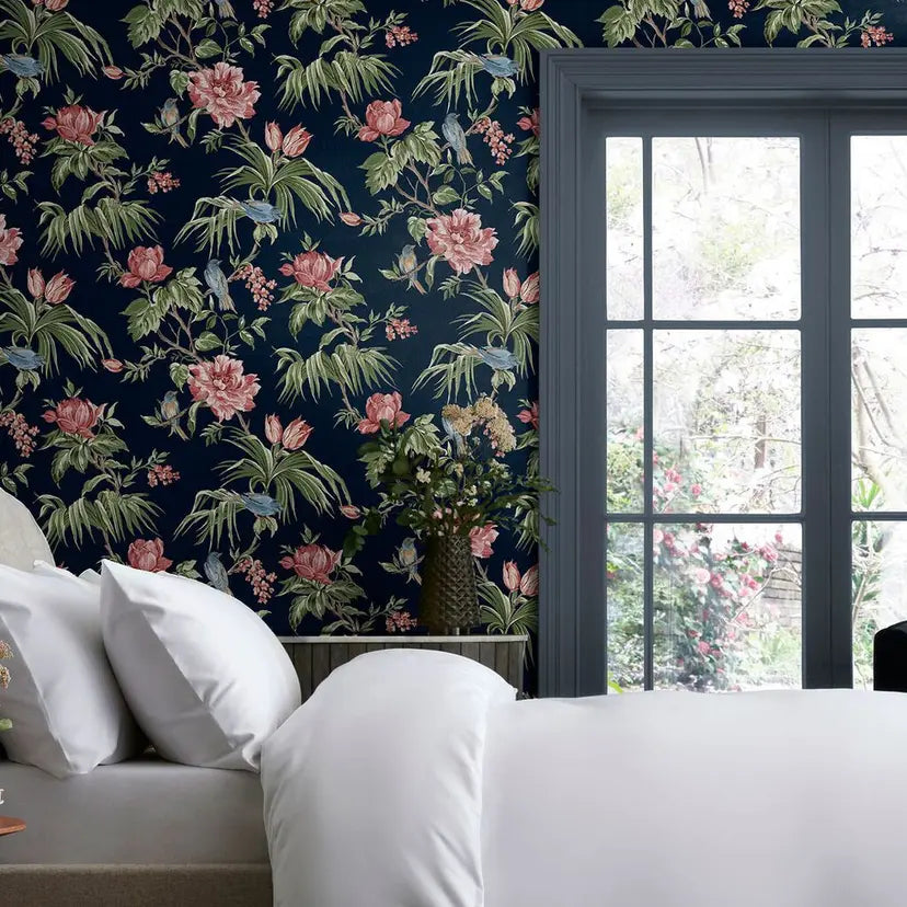 Birds & Blooms Wallpaper Wallpaper Inn