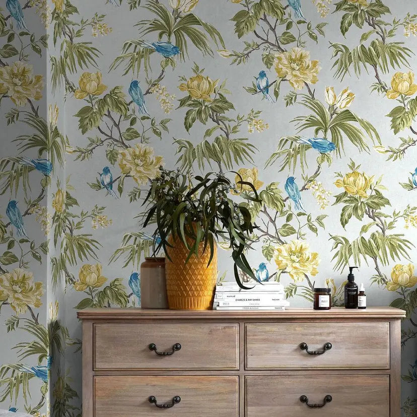 Birds & Blooms Wallpaper Wallpaper Inn