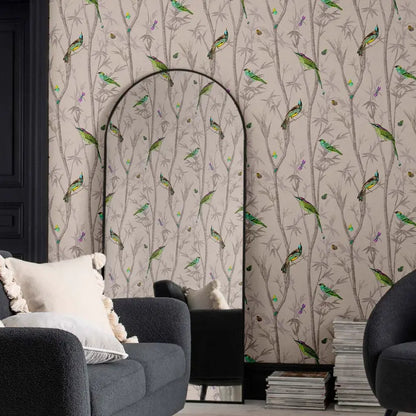 Chinoiserie Bird Trail Wallpaper - Wallpaper Inn