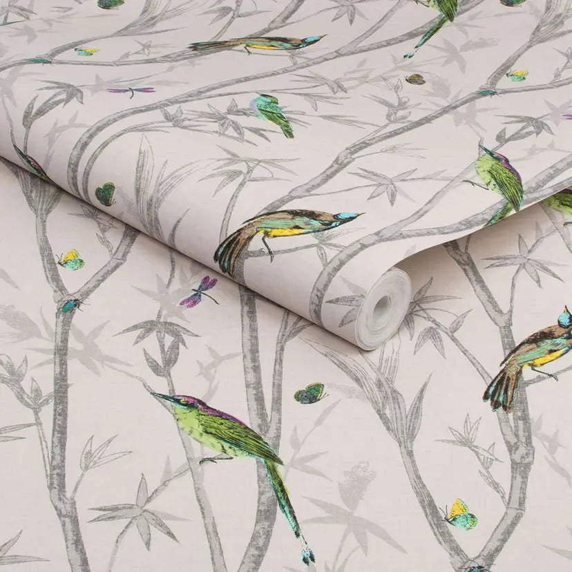 Chinoiserie Bird Trail Wallpaper - Wallpaper Inn