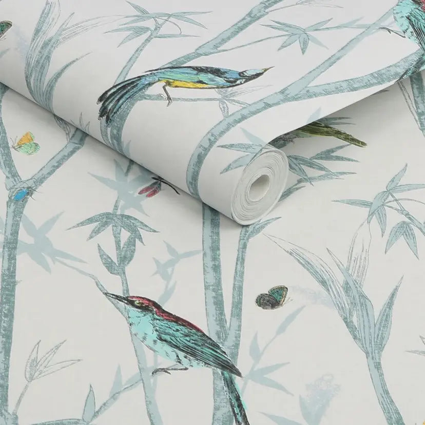 Chinoiserie Bird Trail Wallpaper - Wallpaper Inn