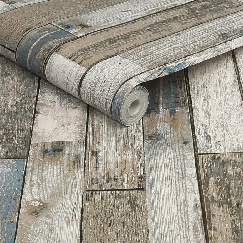 Distressed Wood Plank Wallpaper Wallpaper Inn