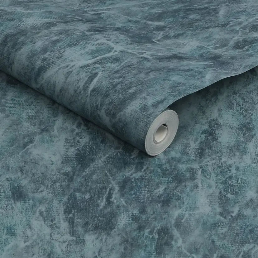 Washed Marble Blue Wallpaper Wallpaper Inn