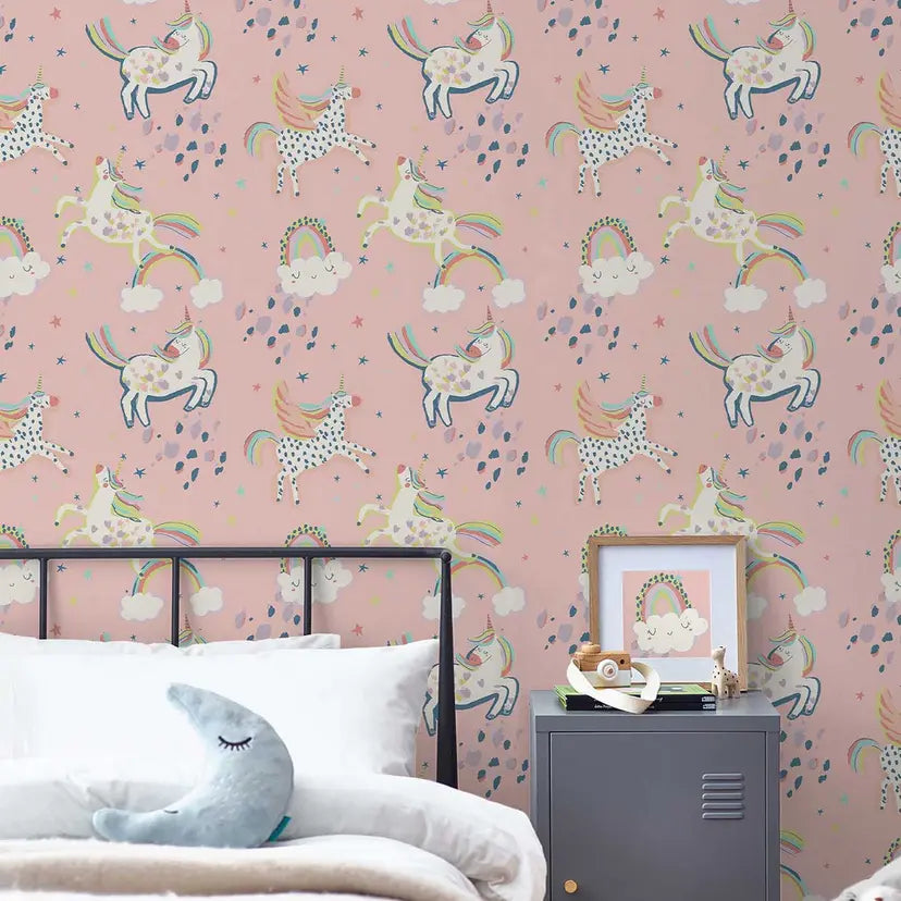 Party Unicorn Pink Wallpaper Wallpaper Inn