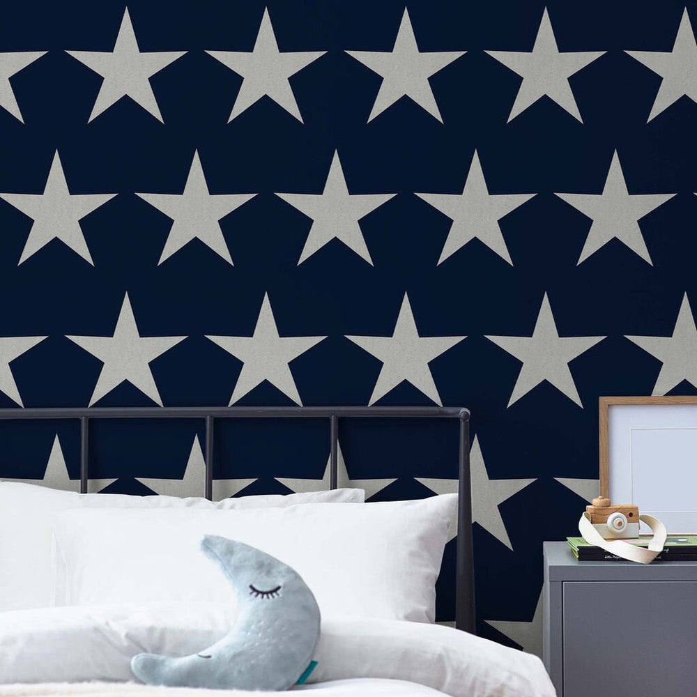 Stars Navy Blue Wallpaper Wallpaper Inn