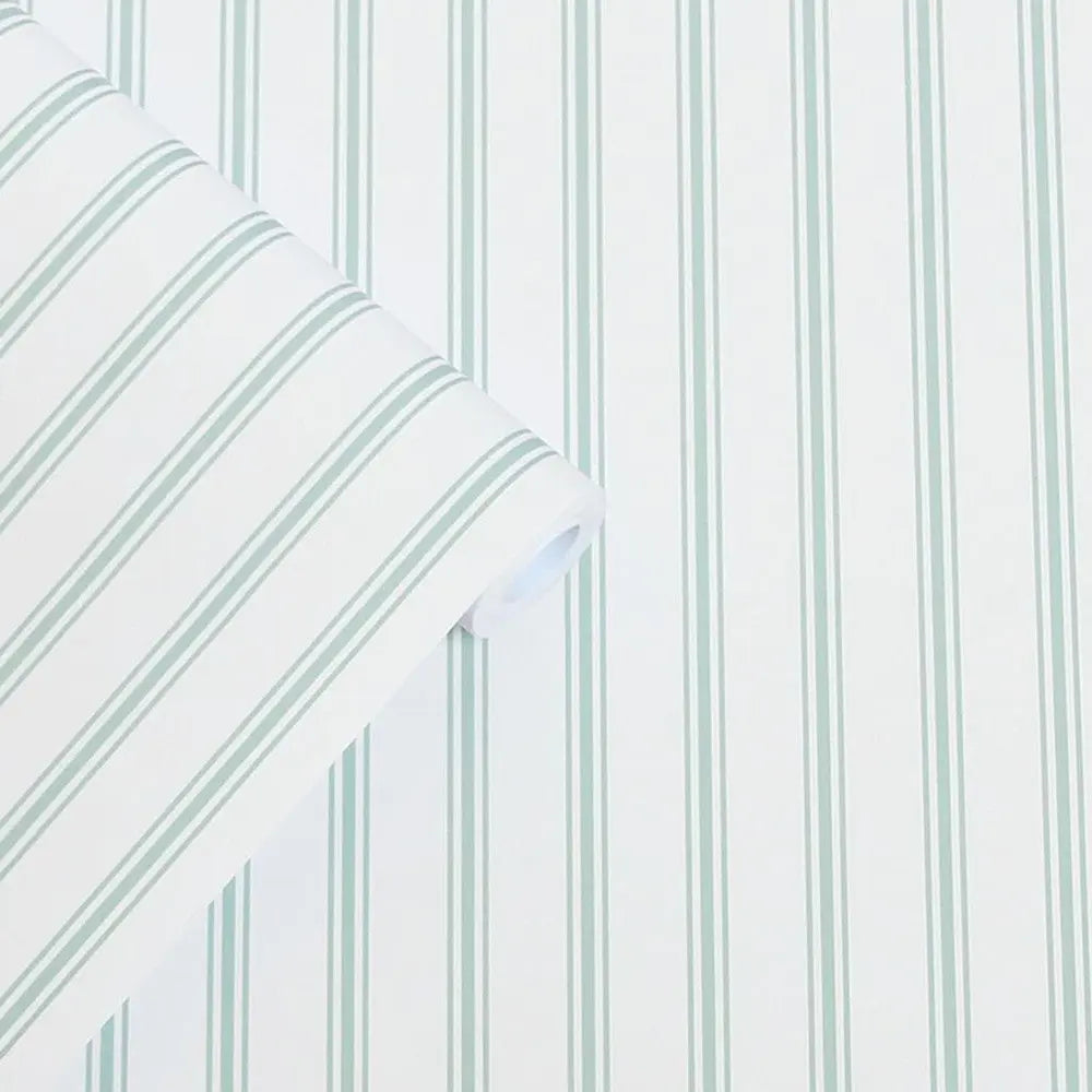 Farnworth Stripe Sage Green Wallpaper Wallpaper Inn