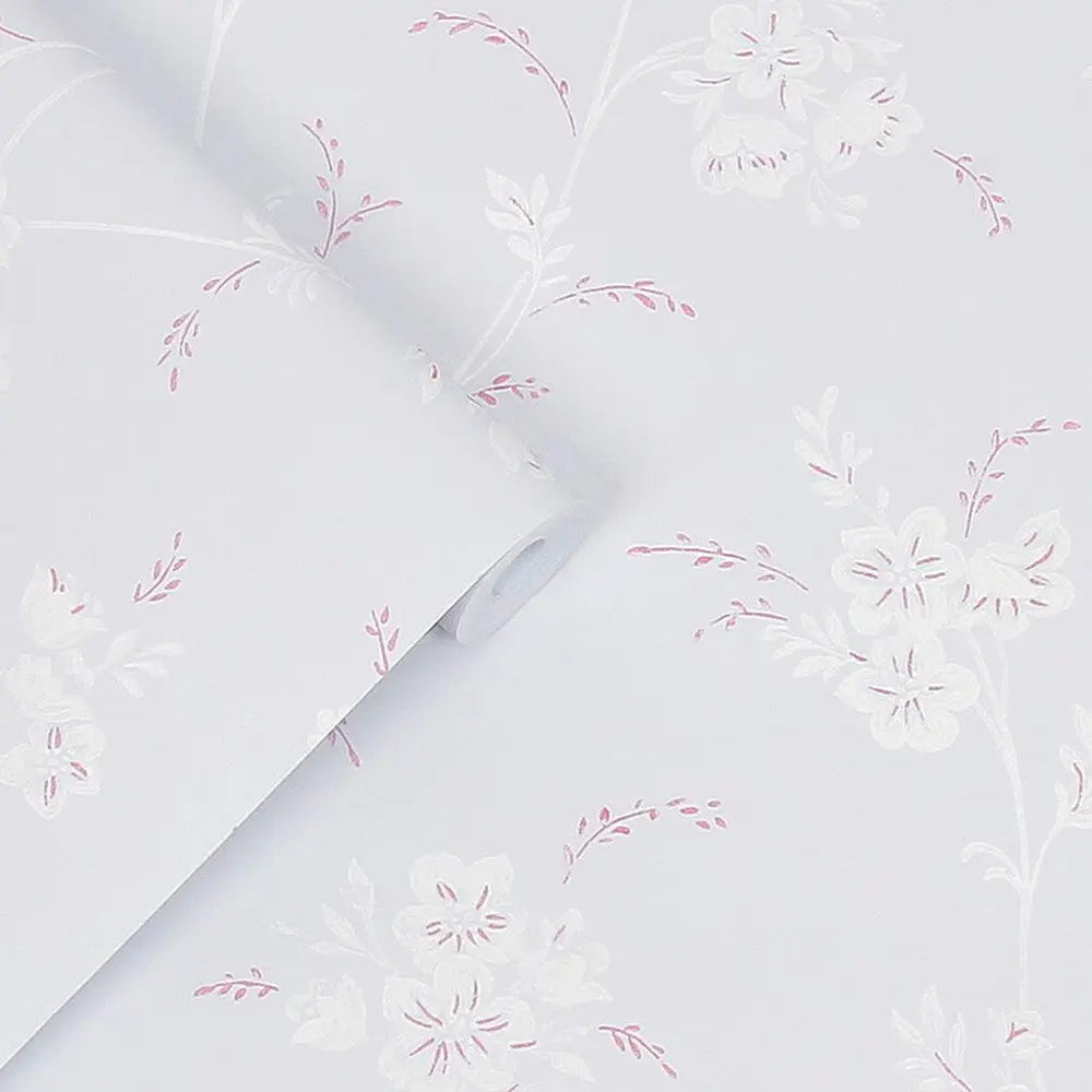 Eva Floral Sugared Grey Wallpaper Wallpaper Inn