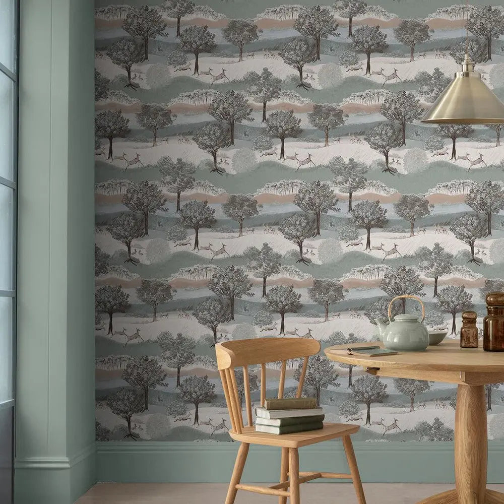 Hartingdon Jade Green Wallpaper Wallpaper Inn