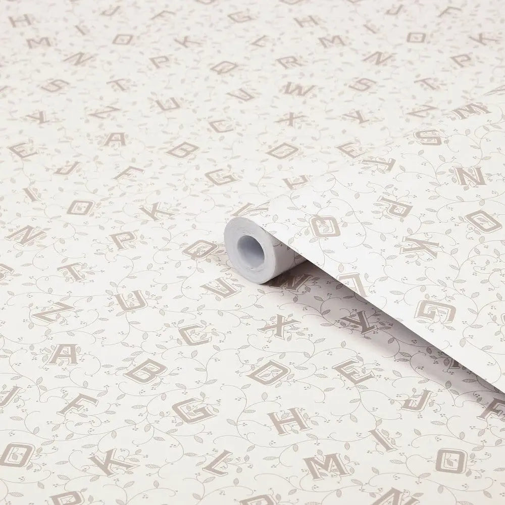 Alphabet Wallpaper Dove Grey Wallpaper Inn