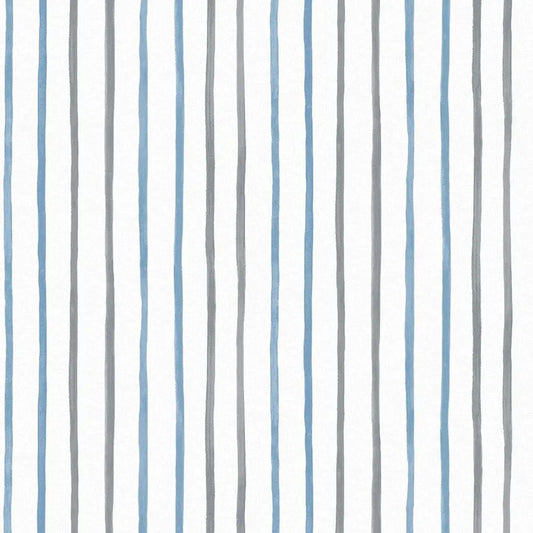 Painterly Stripe Wallpaper Blue Wallpaper Inn