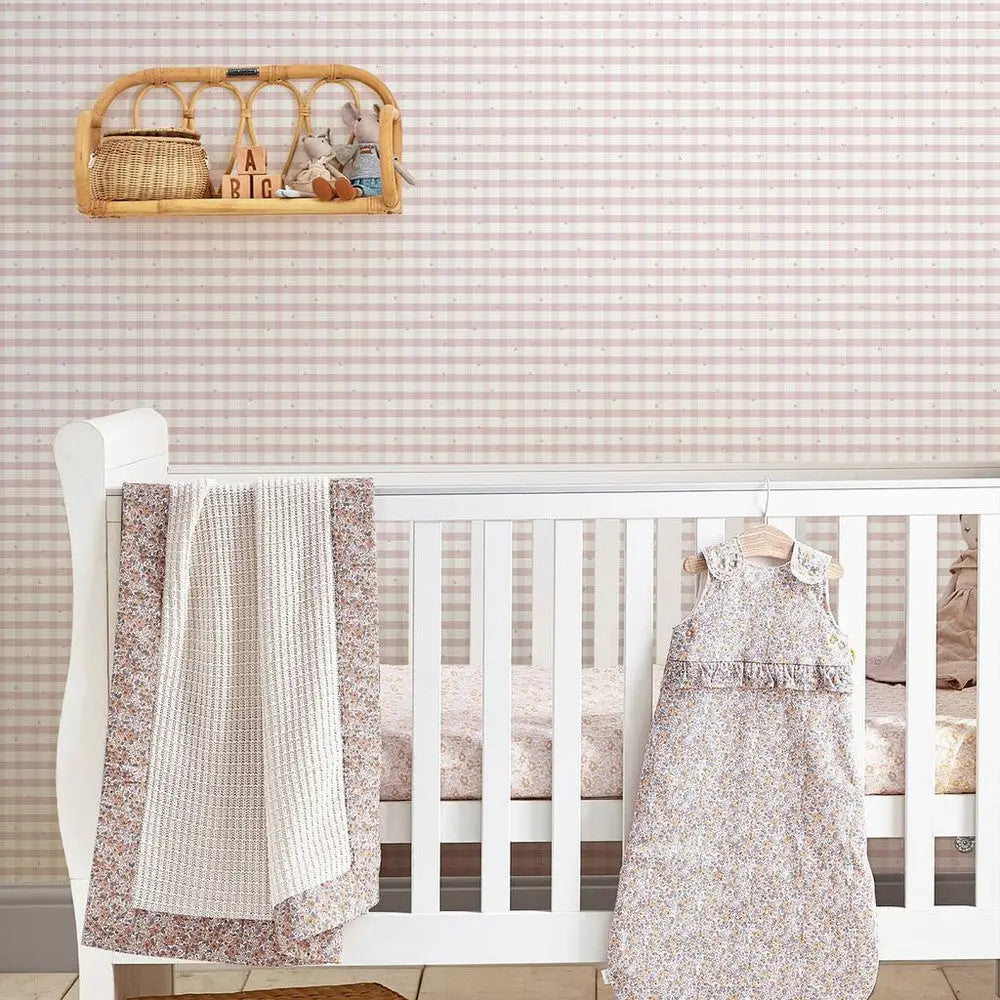 Gingham Wallpaper Pale Amethyst Purple Wallpaper Inn