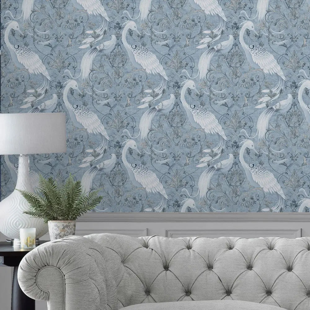 Tregaron Wallpaper Silver Wallpaper Inn