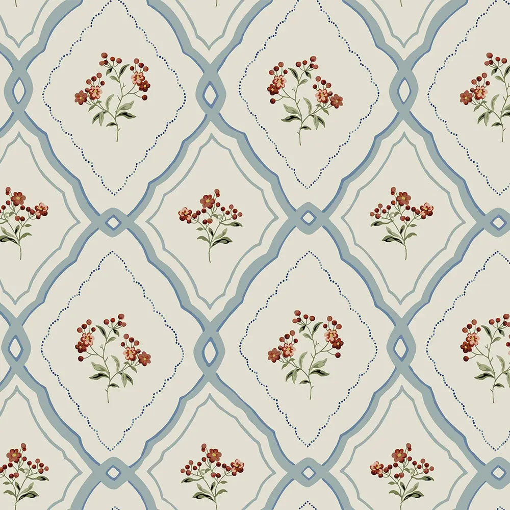 Pinford Trellis Wallpaper Pale Seaspray Blue Wallpaper Inn