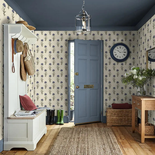 Dandelion Wallpaper Dusky Seaspray Blue Wallpaper Inn