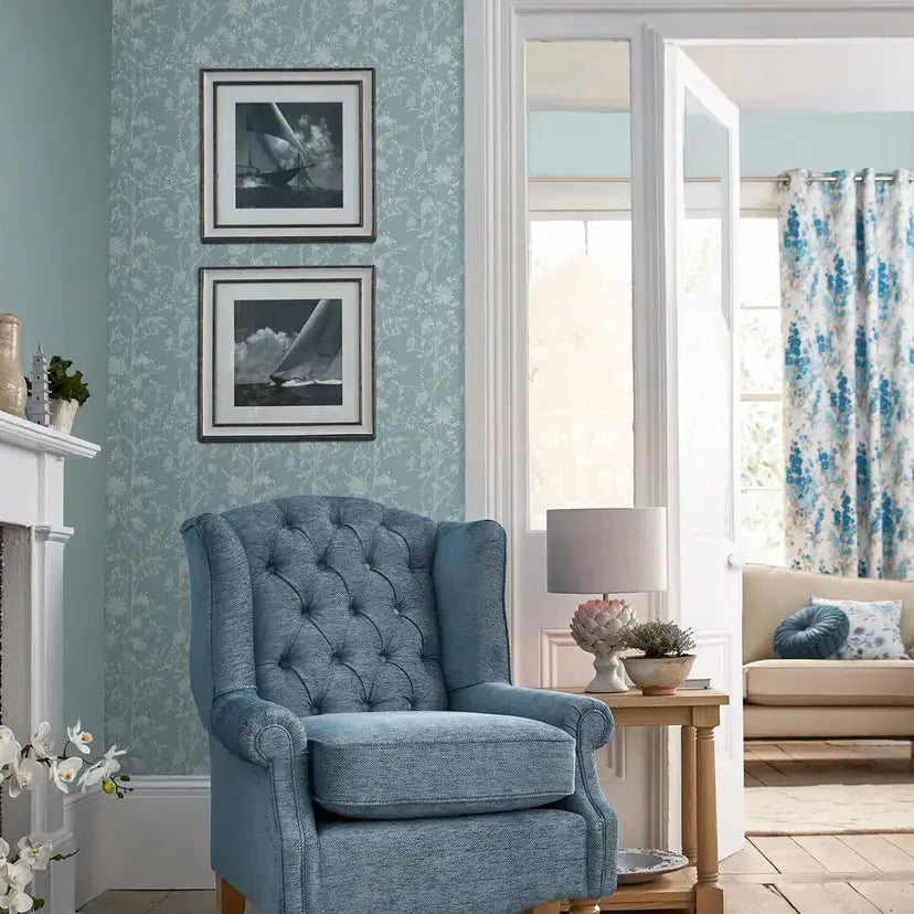 Fennelton Wallpaper - Pale Newport Blue Wallpaper Inn