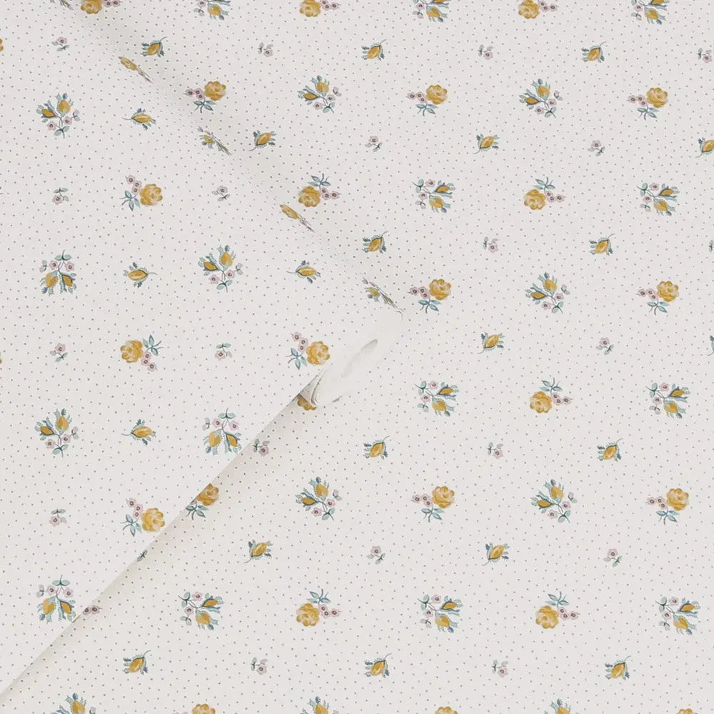 Claudia's Friend Wallpaper - Pale Ochre Yellow Wallpaper Inn