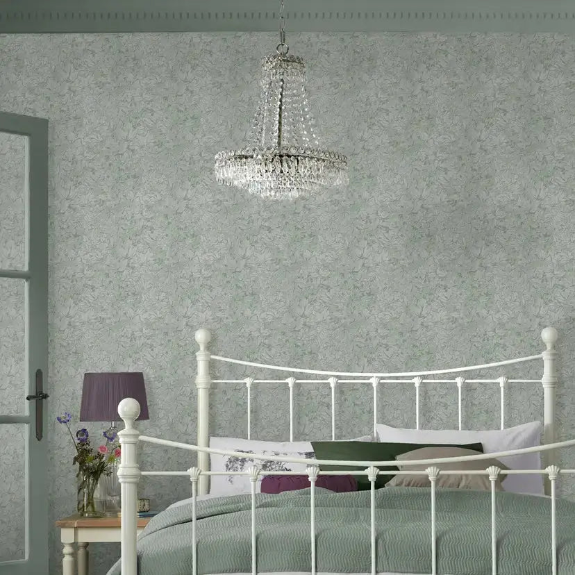 Corrina Leaf Wallpaper - Mineral Green Wallpaper Inn