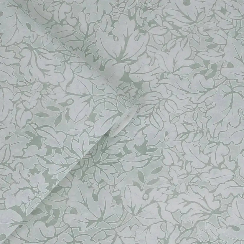 Corrina Leaf Wallpaper - Mineral Green Wallpaper Inn