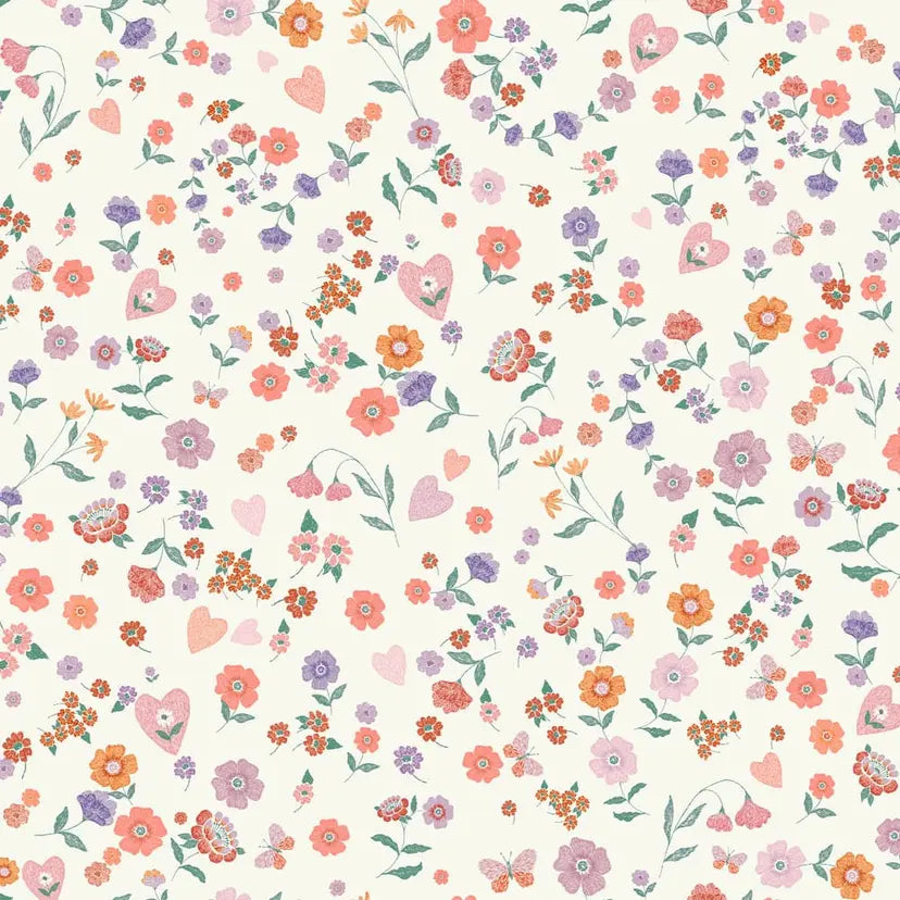 Woodland Ditsy Lavender and Peach Wallpaper Wallpaper Inn