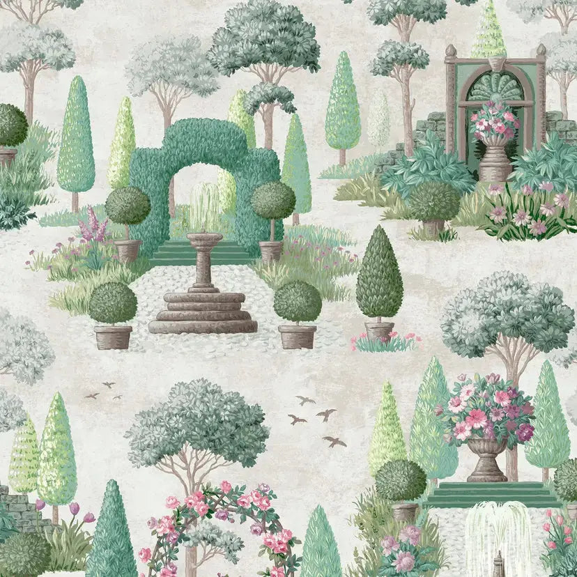 Naunton Folly Wallpaper - Fern Green Wallpaper Inn