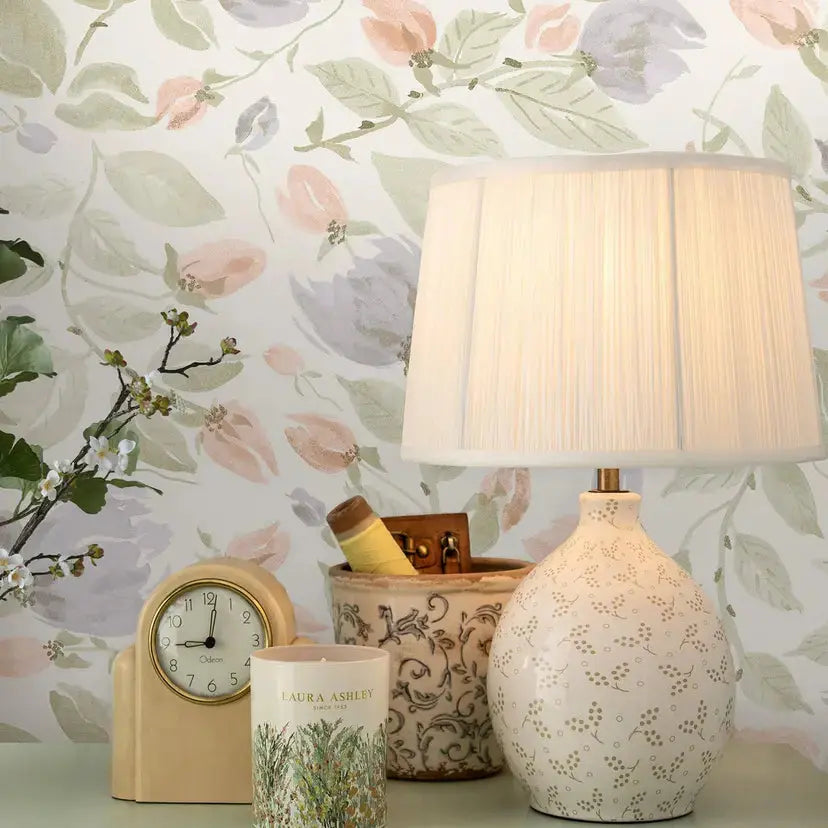 Orisia Peony Wallpaper - Pale Sage Green Wallpaper Inn