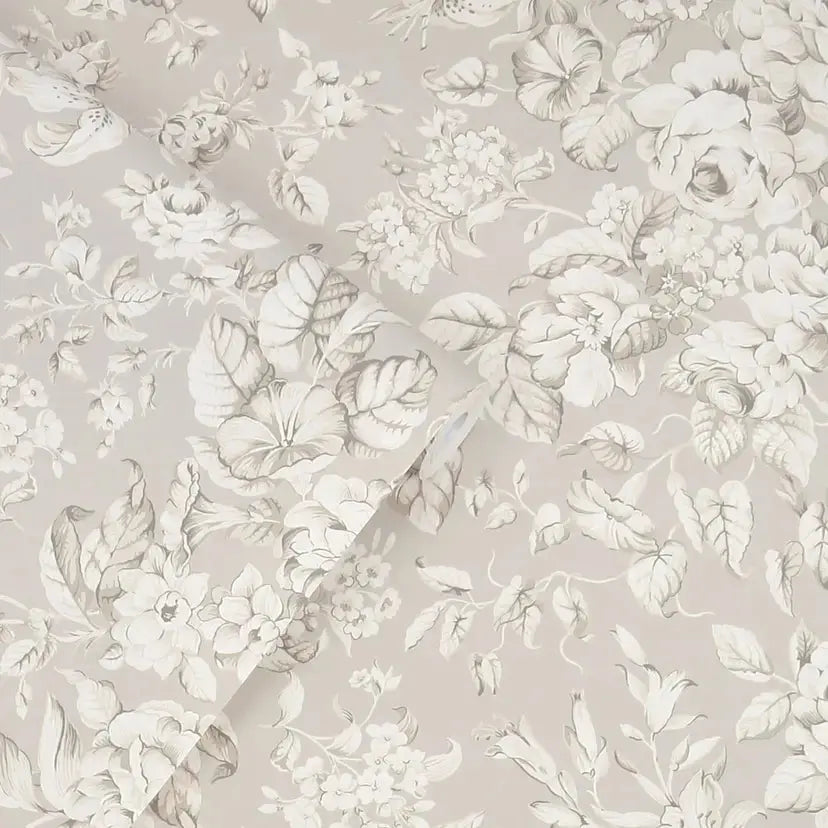 Heledd Blooms Wallpaper - Dove Grey Wallpaper Inn