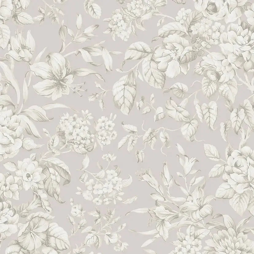 Heledd Blooms Wallpaper - Dove Grey Wallpaper Inn