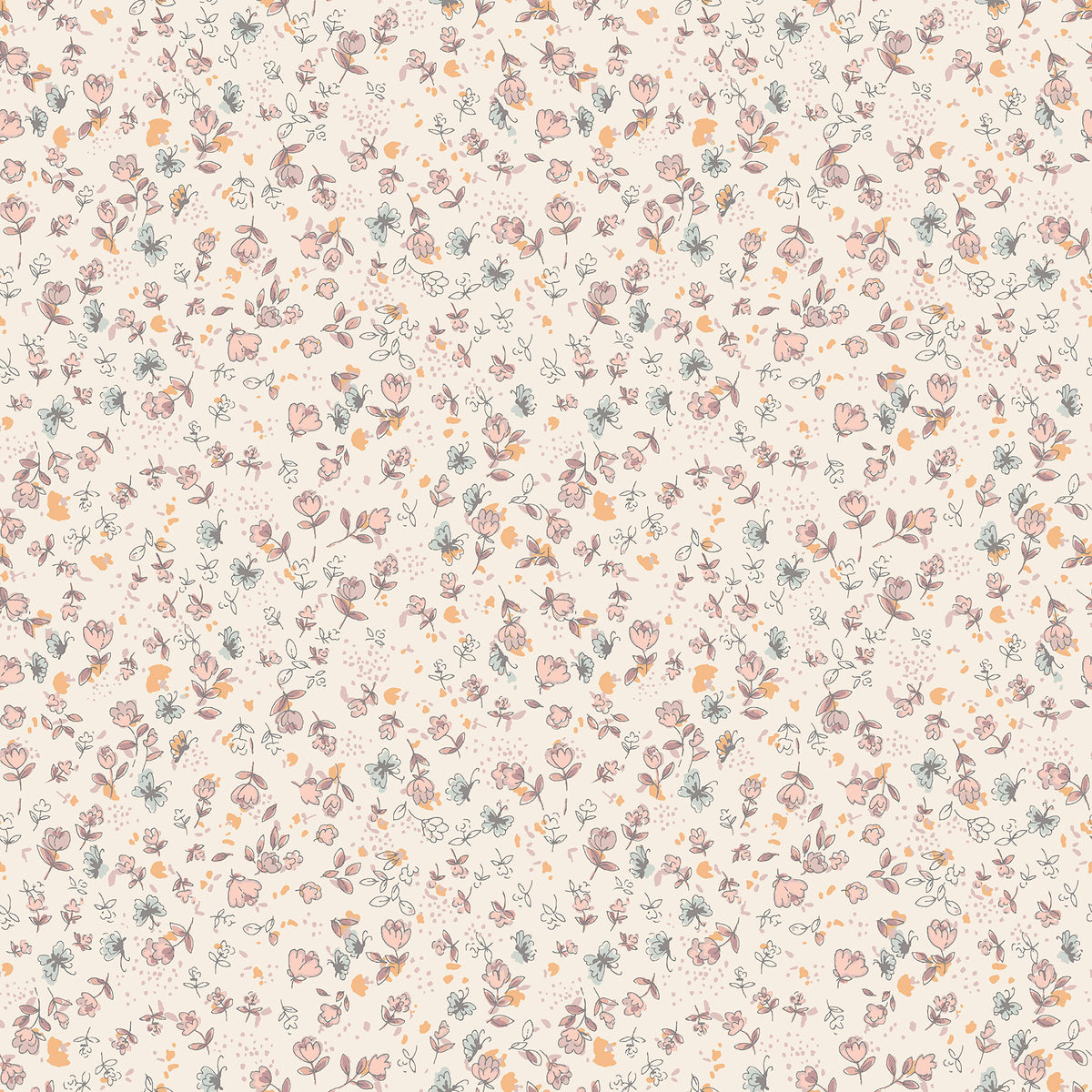 Next Calm Ditsy Floral Cream Wallpaper