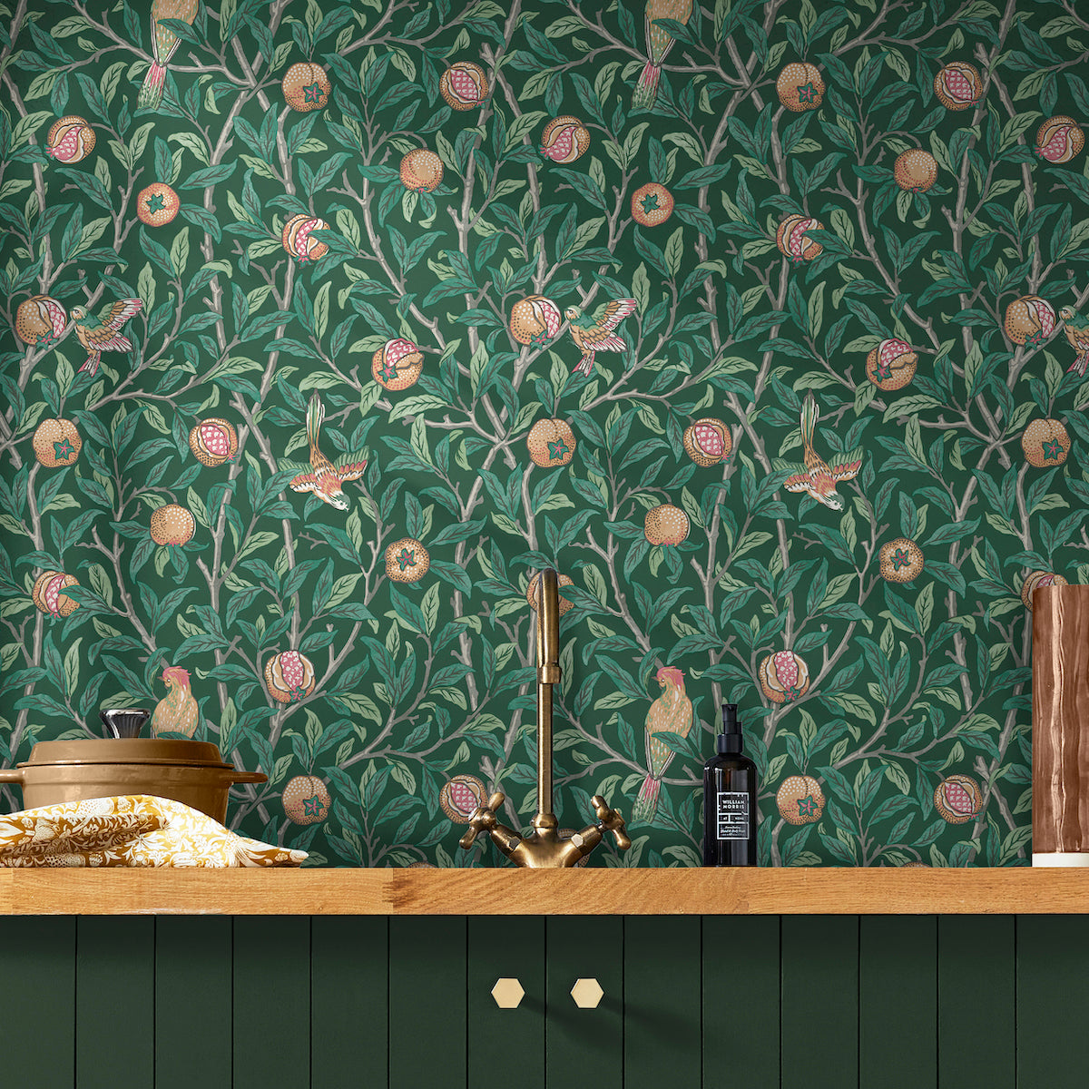 Bird & Pomegranate Wallpaper Wallpaper Inn