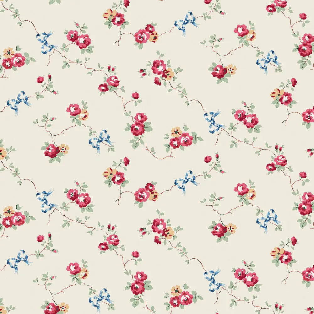 Rose & Bows Wallpaper Wallpaper Inn