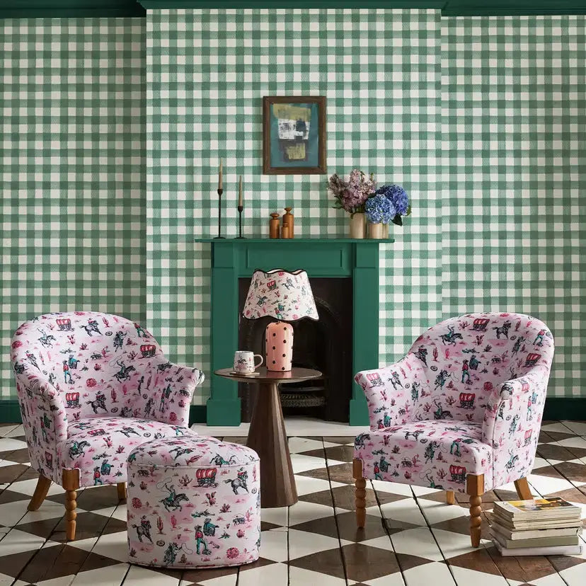 Painted Gingham Wallpaper Wallpaper Inn