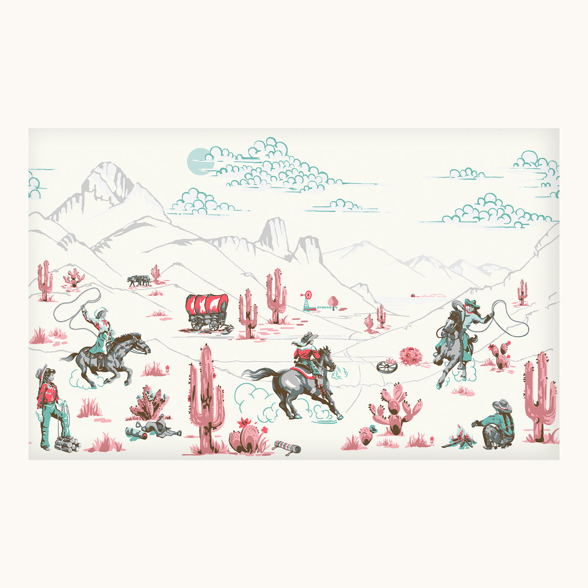 Cowgirls Pink Fixed Size Mural